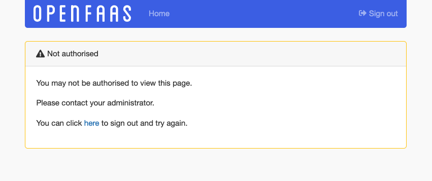 Not authorized page